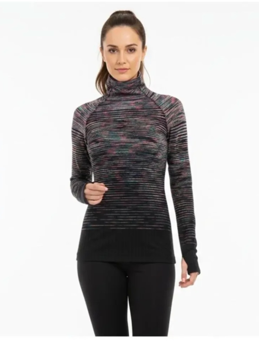 Nike Pro Hyperwarm Women's Medium Rainbow Striped Cold Weather Base Layer - Rare